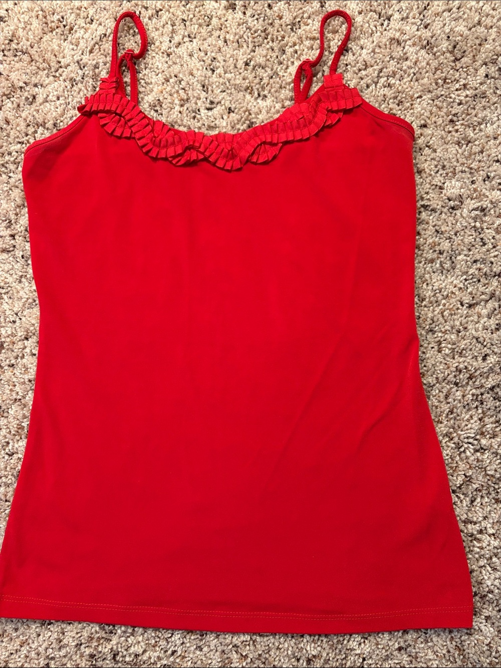 The Limited Red Ruffle Trim Camisole